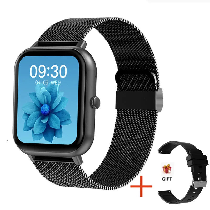 ZL54C smart watch with AMOLED display on wrist, showing health metrics interface