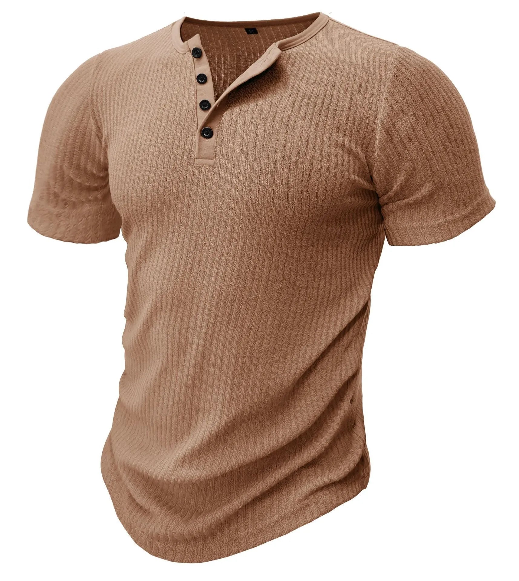 Men's slim-fitting sports T-shirt in polyester with muscle cut design available in multiple solid colours