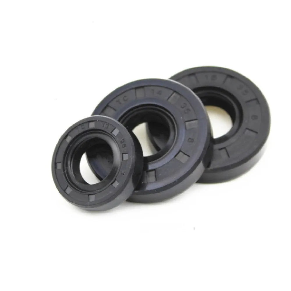 AG100 motorcycle engine oil seal kit with six rubber seals in carbon steel frames