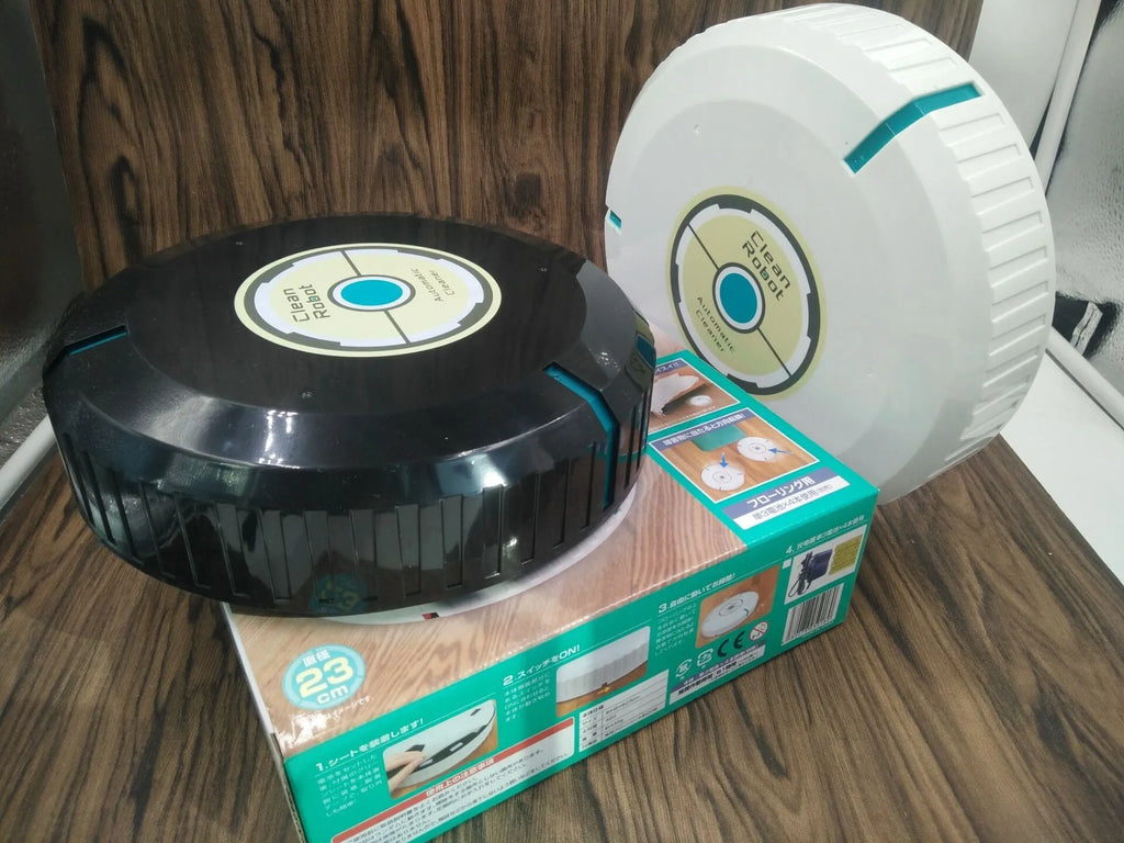 AC robot vacuum cleaner automatic sweeping machine in black or white with 23cm diameter