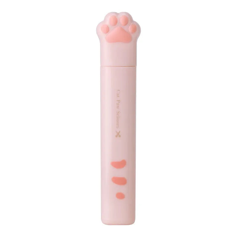 Cat paw mini folding scissors in pink, white, black, and blue colour options
