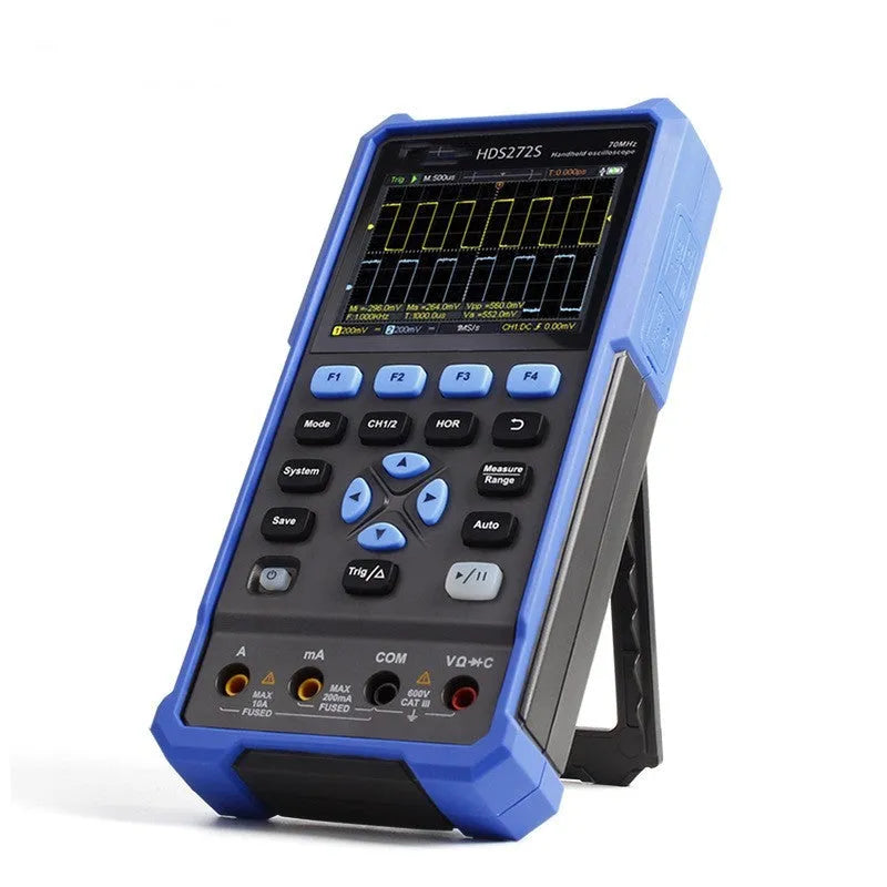 Owon HDS272 handheld digital oscilloscope with display screen and control buttons
