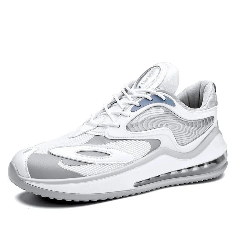 Men's Space Black casual summer shoes with air cushion technology and rubber sole