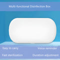 White portable UV steriliser box with wireless charging for phones and personal items