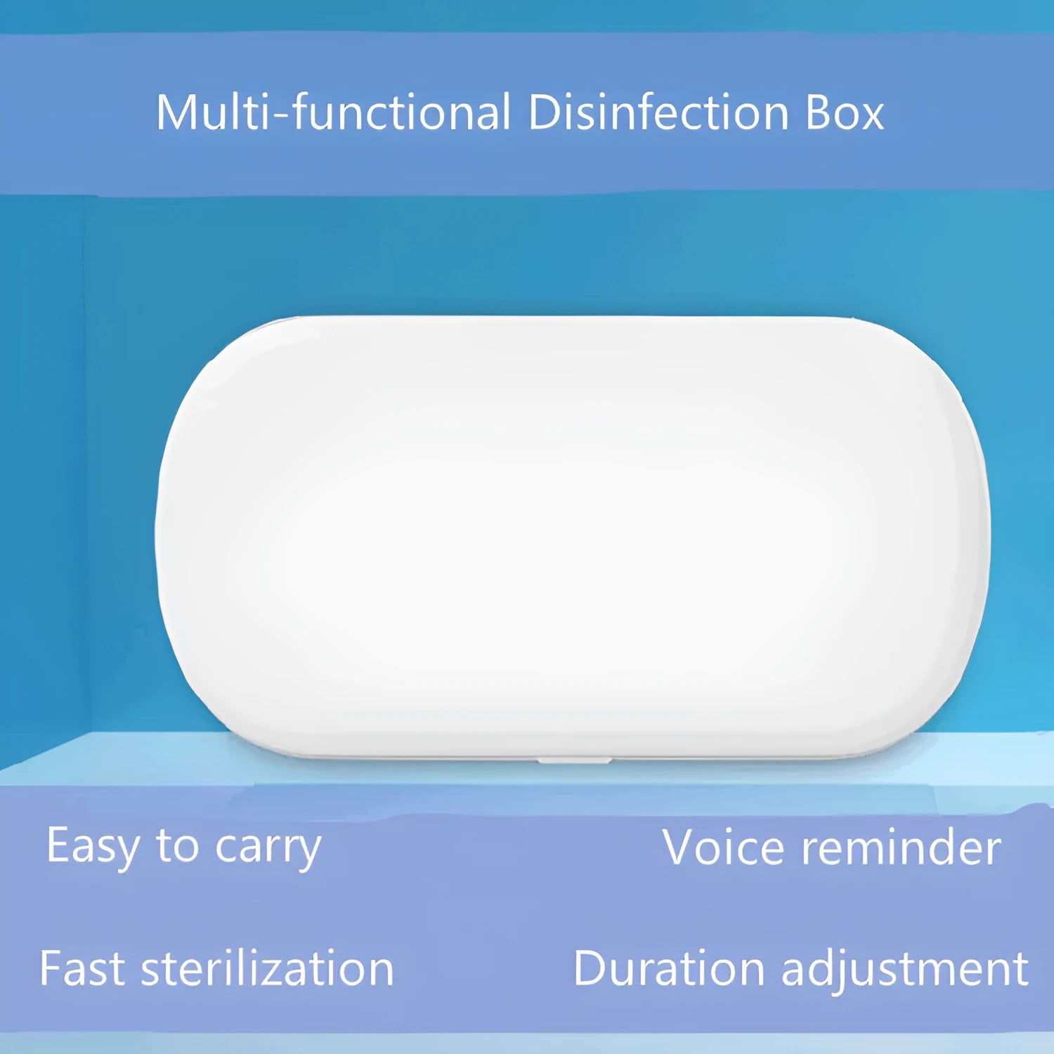 White portable UV steriliser box with wireless charging for phones and personal items