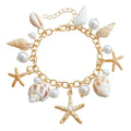 Women's alloy star charm waist chain and matching bracelet set for beach jewellery