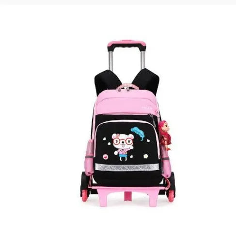 Korean detachable trolley bag for elementary students, Oxford cloth, black, 42cm x 16cm x 32cm