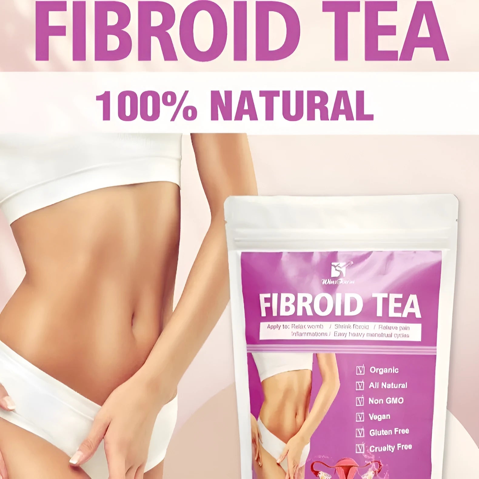One pack of herbal fibroid support tea bag with cold extract craft.