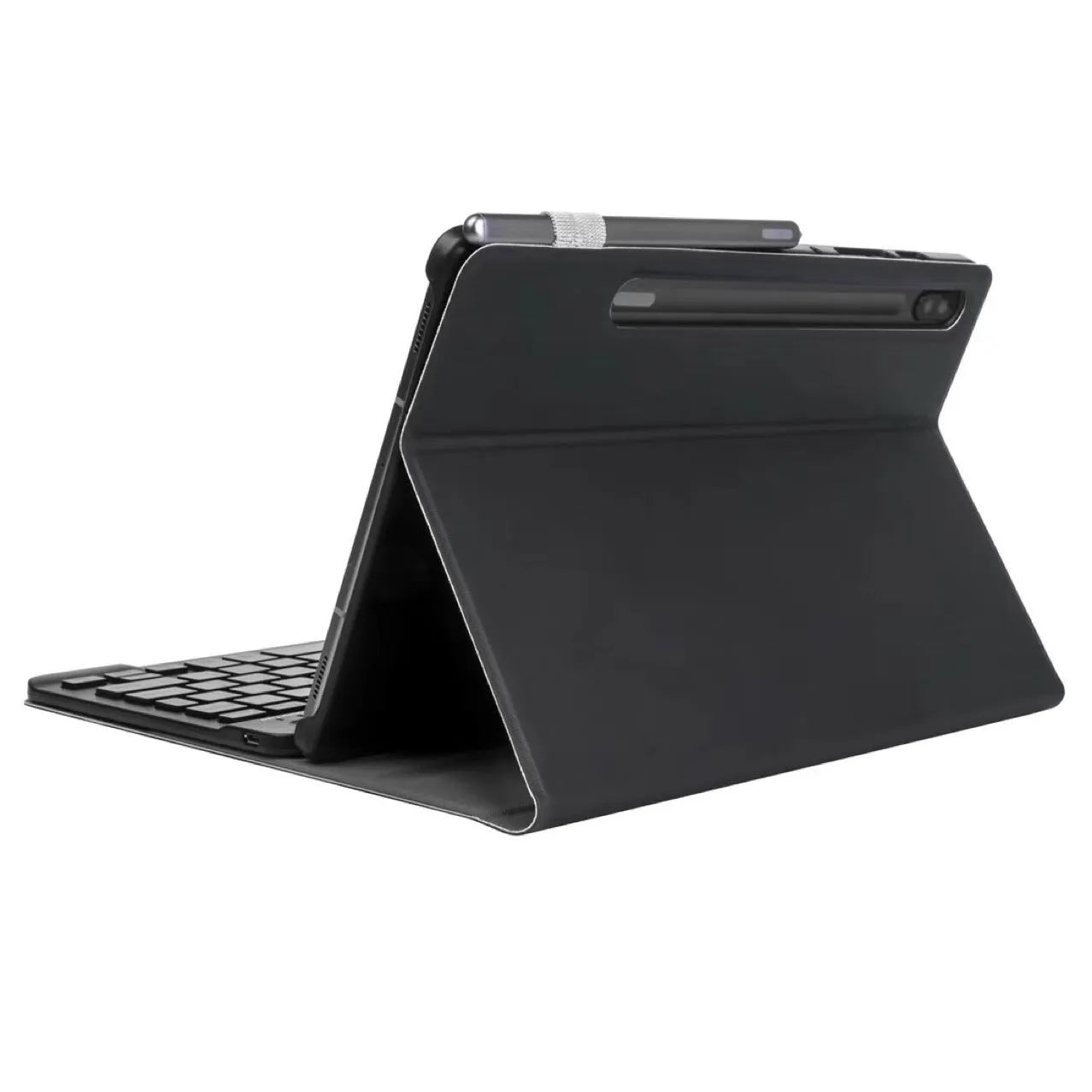 Samsung Bluetooth keyboard holster case in TPU clamshell design for Galaxy Tab models, black colour option