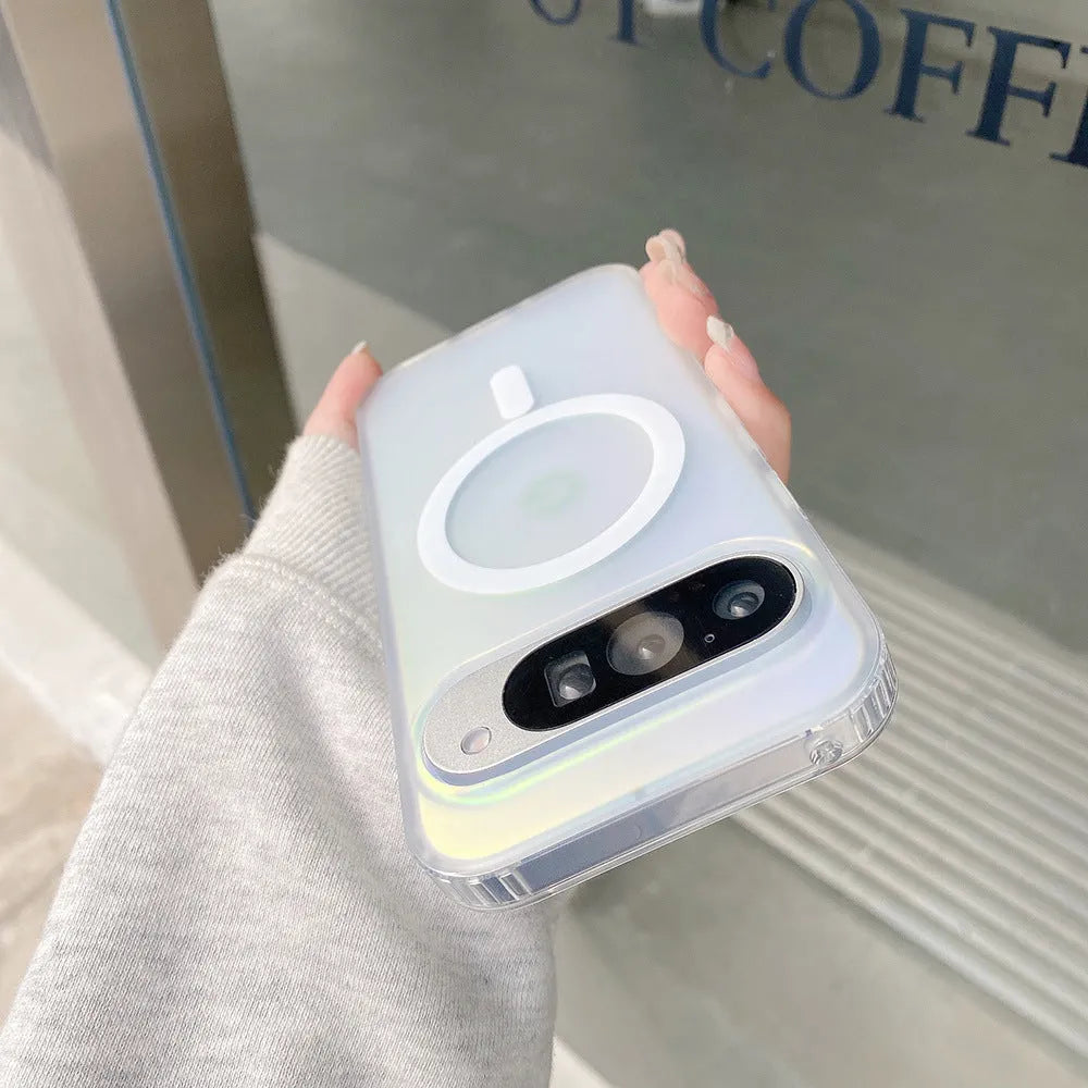 Google Pixel laser frosted phone case with transparent TPU+PC construction