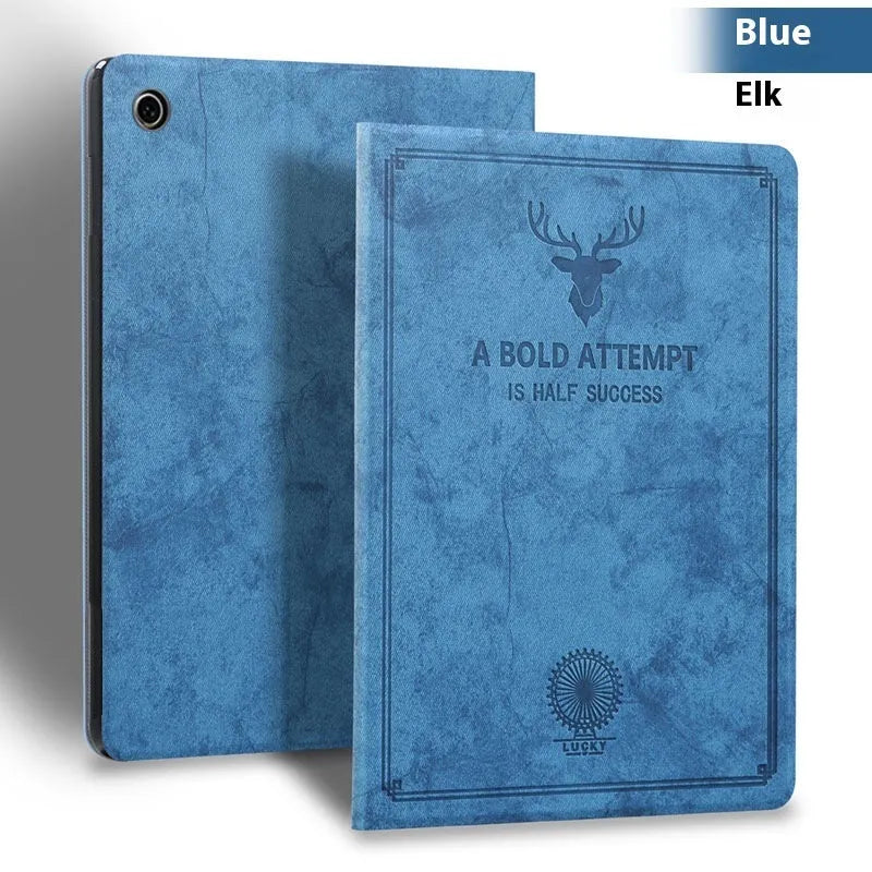 Deer Soft Shell TPU leather iPad protective case in clamshell design showing colour options