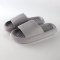 Women's solid colour EVA slippers with rhombus stripe pattern and anti-slip sole, pink colour