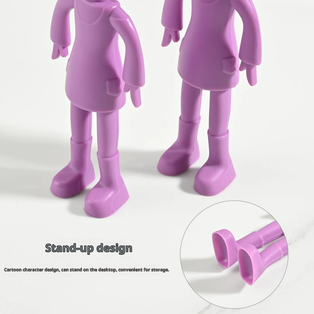 Children's baking silicone tools five-piece set with rolling pin, cutters and spatula in random colour box packaging