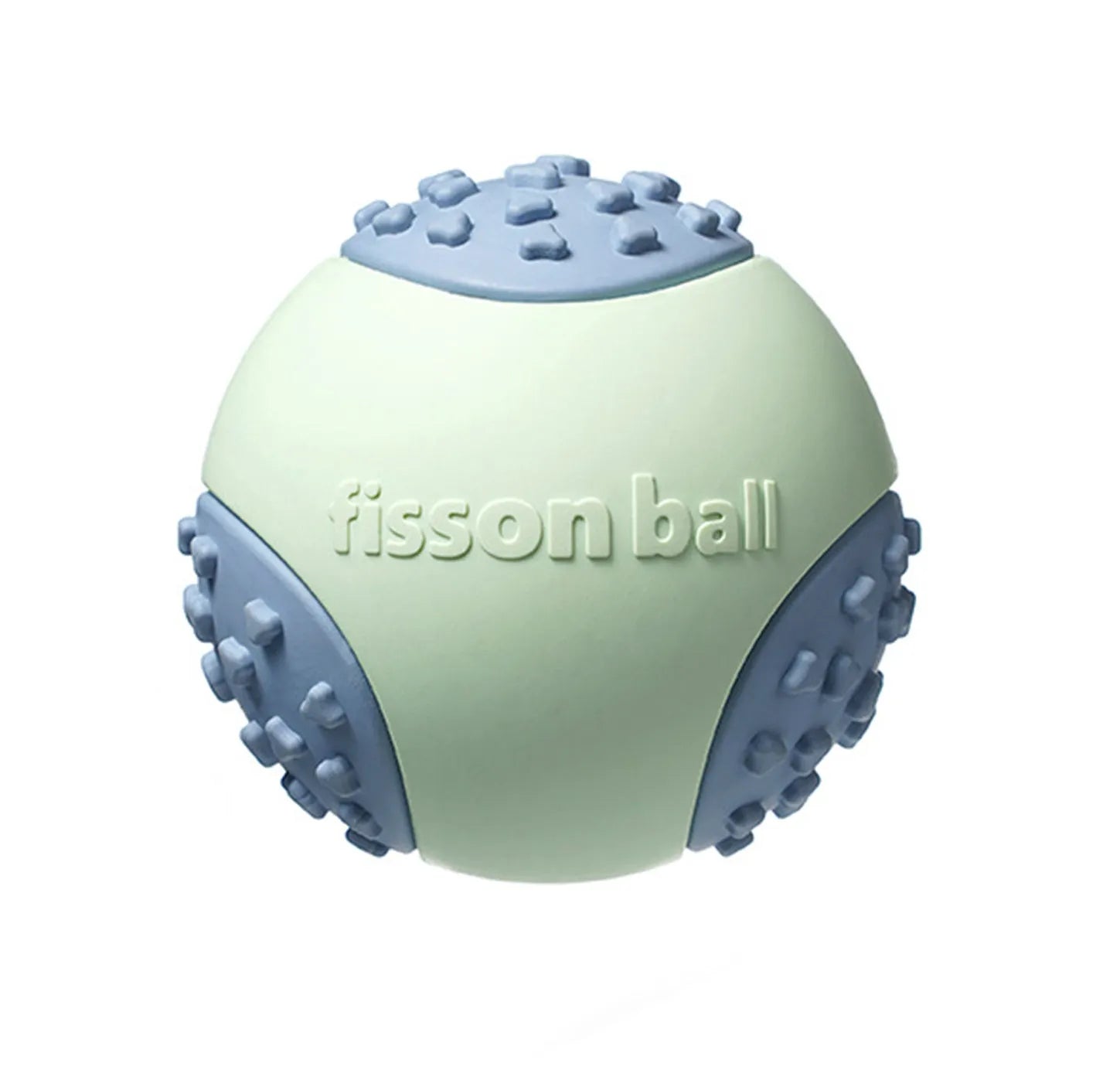 Green and pink rolling ball dog toy 64mm diameter for interactive pet play