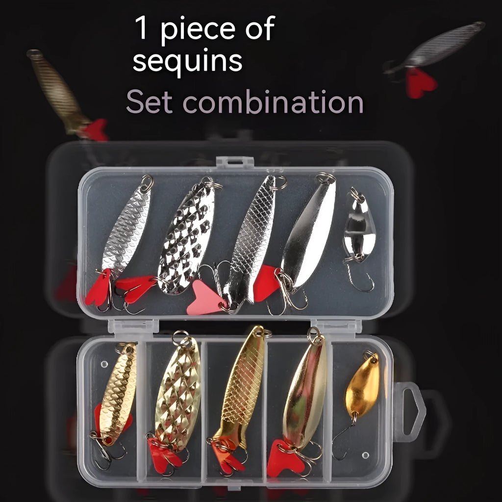 Lure fishing pineapple sequin box containing metal sequins for iron false bait modification
