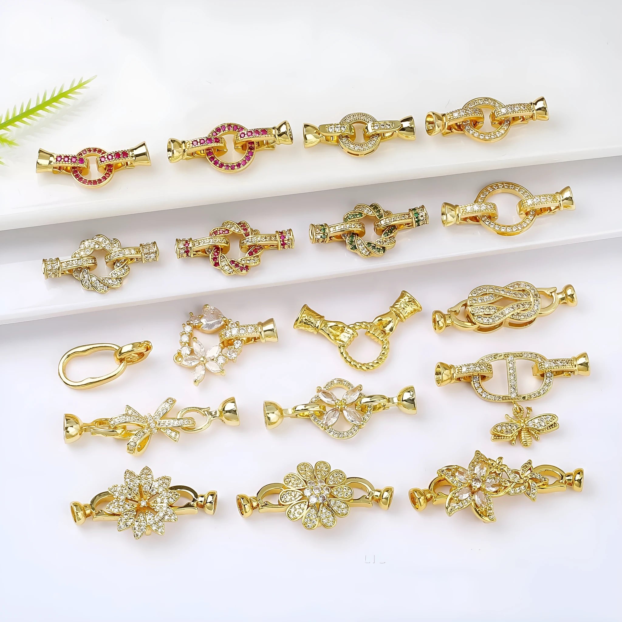 Gold plated jewellery chain buckle for pearl necklace clasp and DIY jewellery making