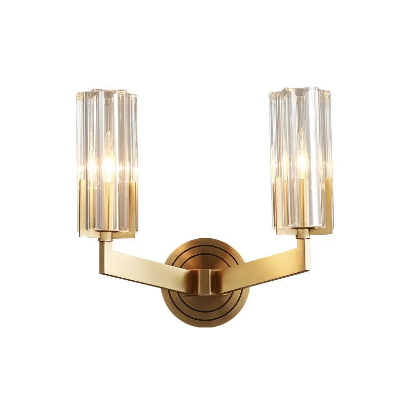 Copper wall lamp with modern minimalist design showing single head configuration