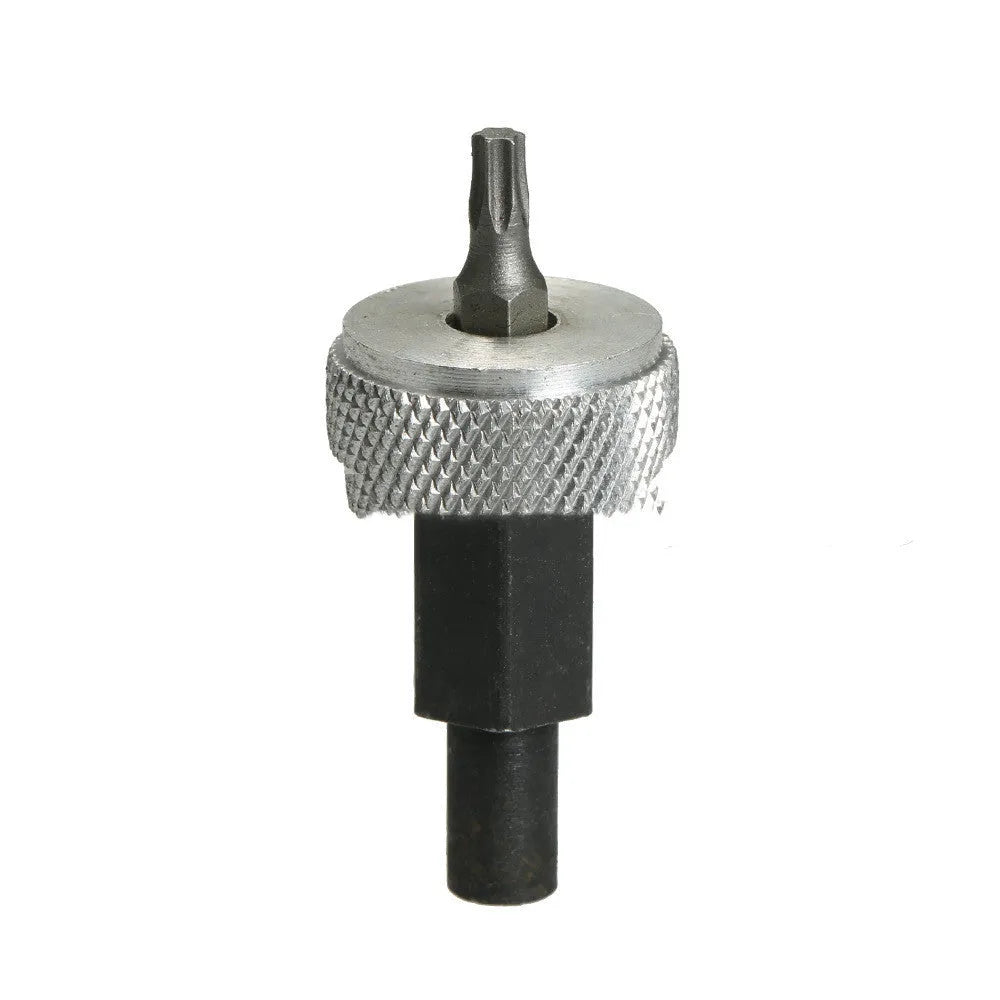 Ignition module wrench tool made from carbon steel with knurled aluminium knobs for distributor block mounting
