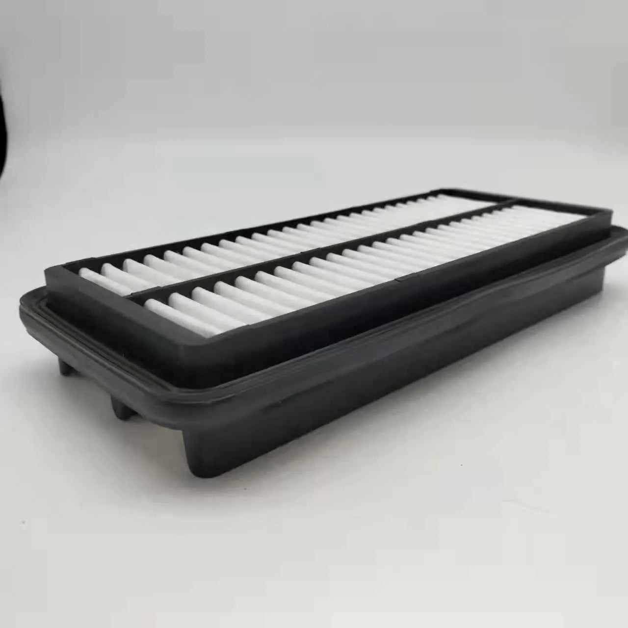Black car air filter showing 256mm diameter measurement for modern vehicle replacement