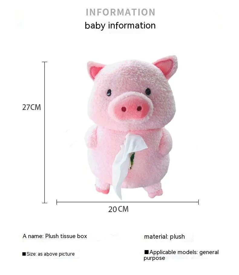 Soft plush cartoon lamb tissue box for car dashboard or home decor.