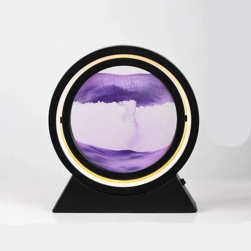 3D dynamic quicksand art ornament in glass casing with plastic base, 24cm tall, in picture colour