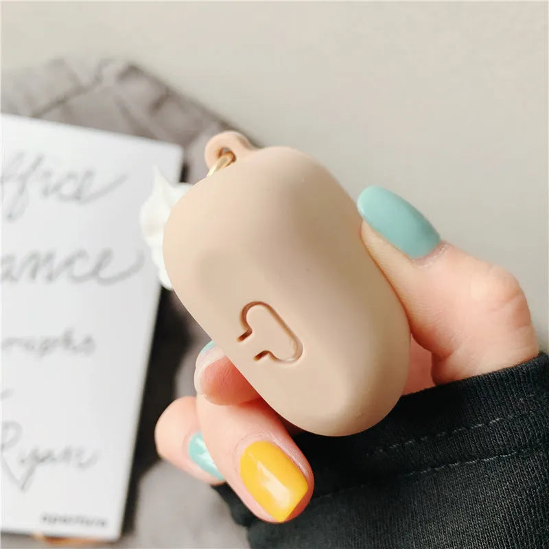 Cylinder ice cream design silicone protective case for Apple AirPods 2 wireless headphones in various colours.