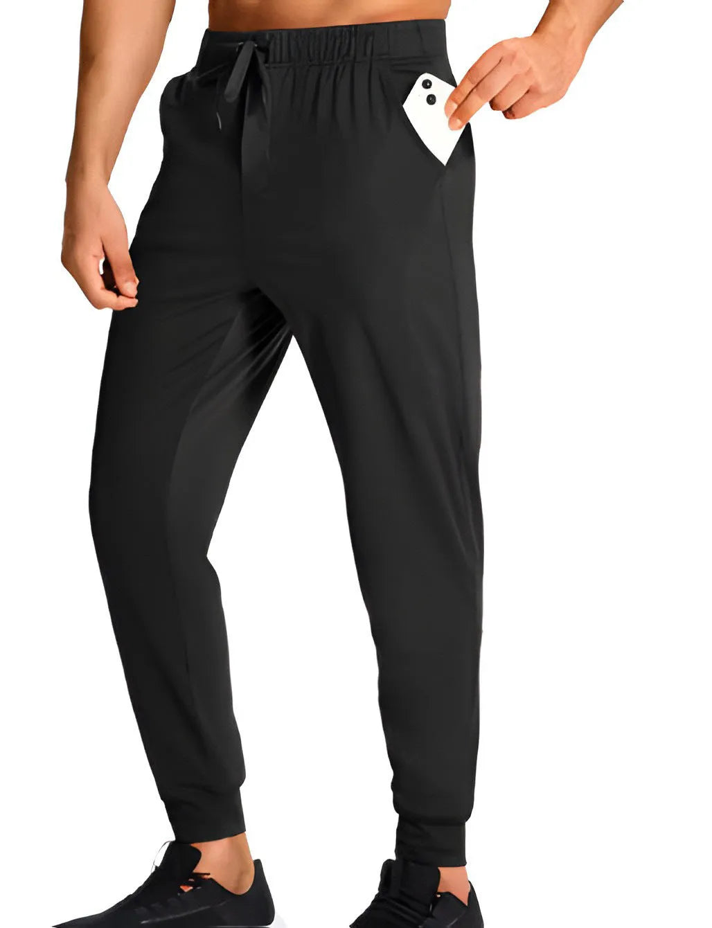 Men's loose casual trousers in solid colour with straight-leg fit, available in multiple size options