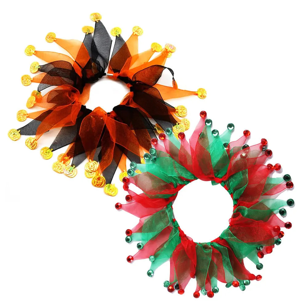 Tie-dye cloth pet dog collar in seasonal colours including Halloween and Christmas styles