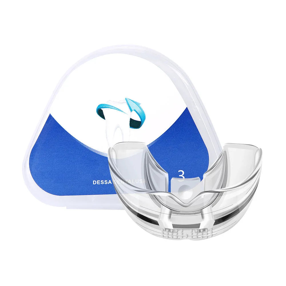 Transparent silicone dental tray braces for household oral care in stage 1, 2, or 3