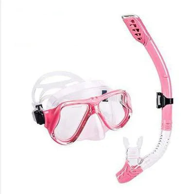 Black PC frame diving goggles with anti-fog lens and adjustable silicone strap for myopia users