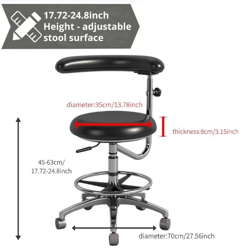 Black leather dental hospital chair with lift mechanism for clinic surgery rooms