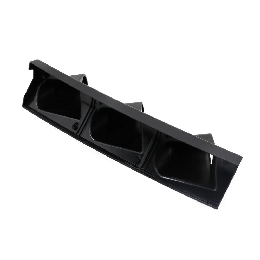 Black car instrument mounting frame with three holes for right-hand drive vehicle gauge installation