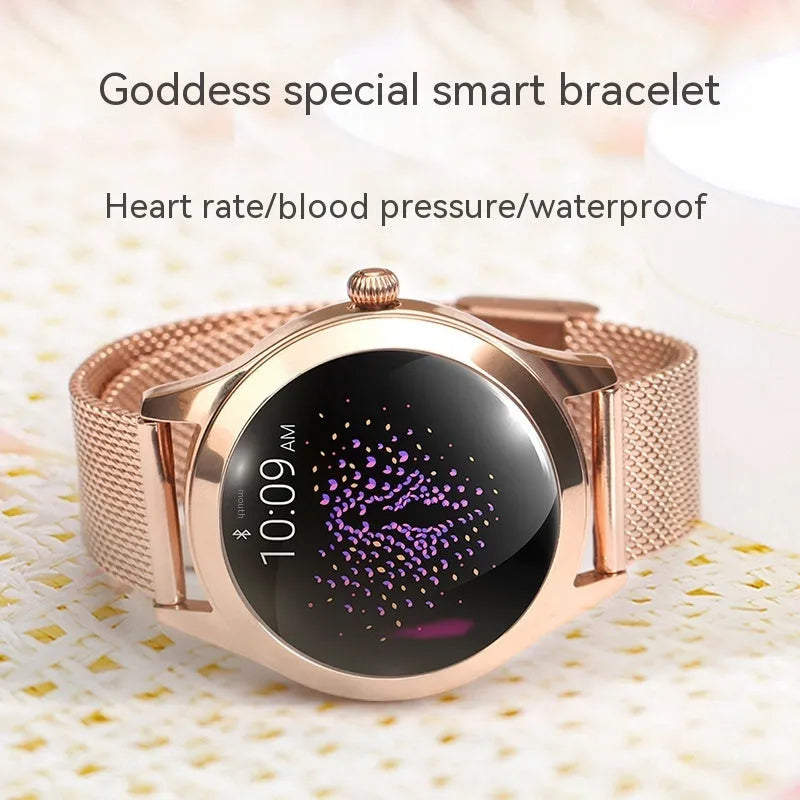 Women's multi-functional sports smartwatch with heart rate monitor and waterproof design in various colour options