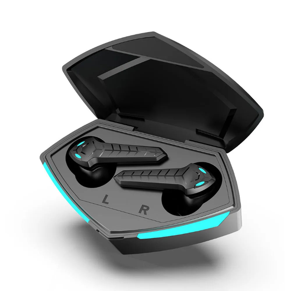 X15 wireless in-ear gaming headset in black with Bluetooth 5.0 and charging case