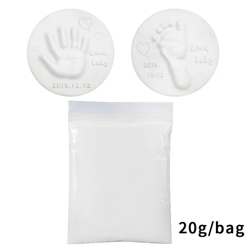 Baby handprint and footprint clay kit in ten colours, 20g soft non-toxic clay