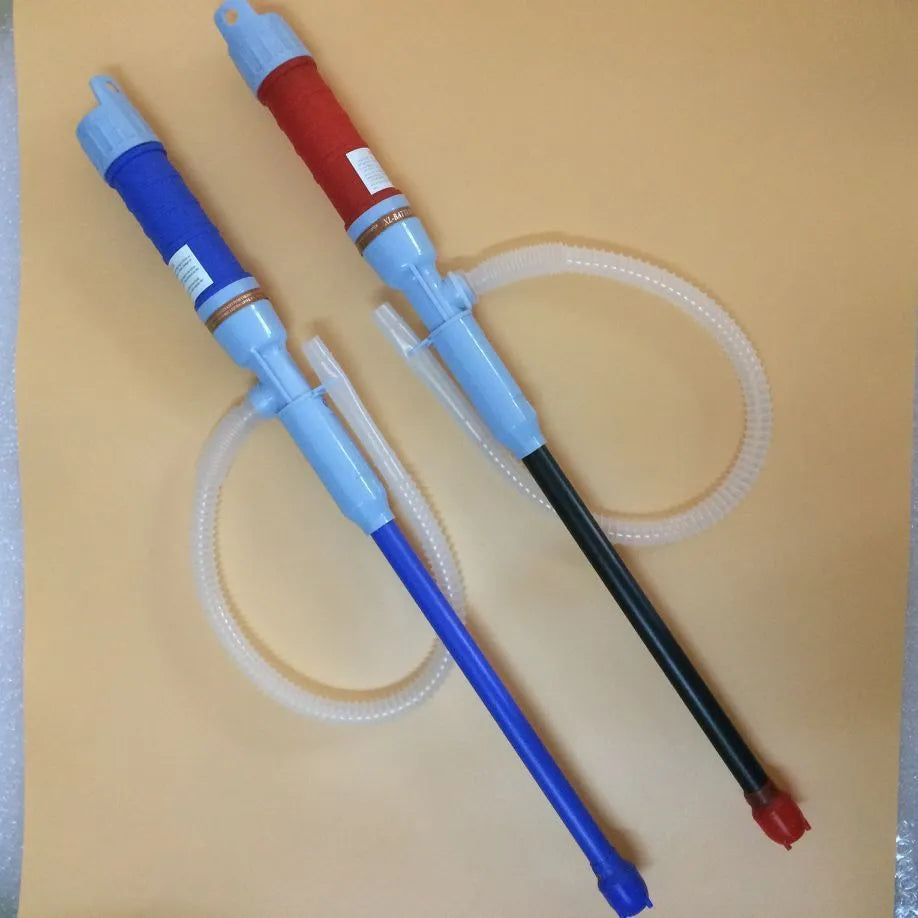 Manual siphon hand pump for fuel oil gasoline transfer in blue or red PP material