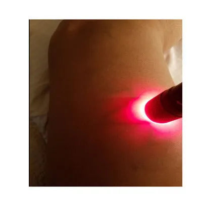 Black aluminium Smart Vein Locator handheld red light device for medical and outdoor use.