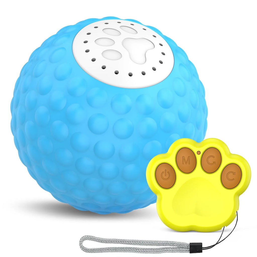 Remote control cat ball interactive toy in blue, green, or yellow colour options