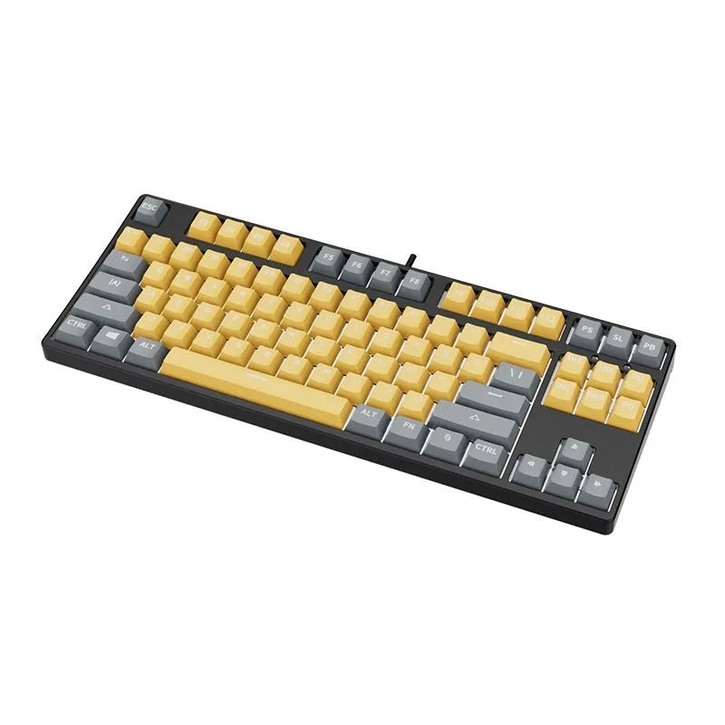 87-key mechanical gaming keyboard with colourful keycaps and metal chassis