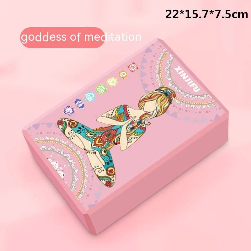 High-density EVA yoga block in various colours including cartoon designs for dance and fitness training