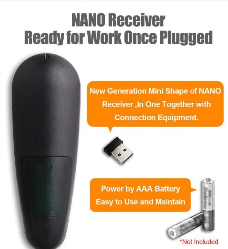 G30 wireless keyboard remote control with air mouse function for smart TVs and PCs