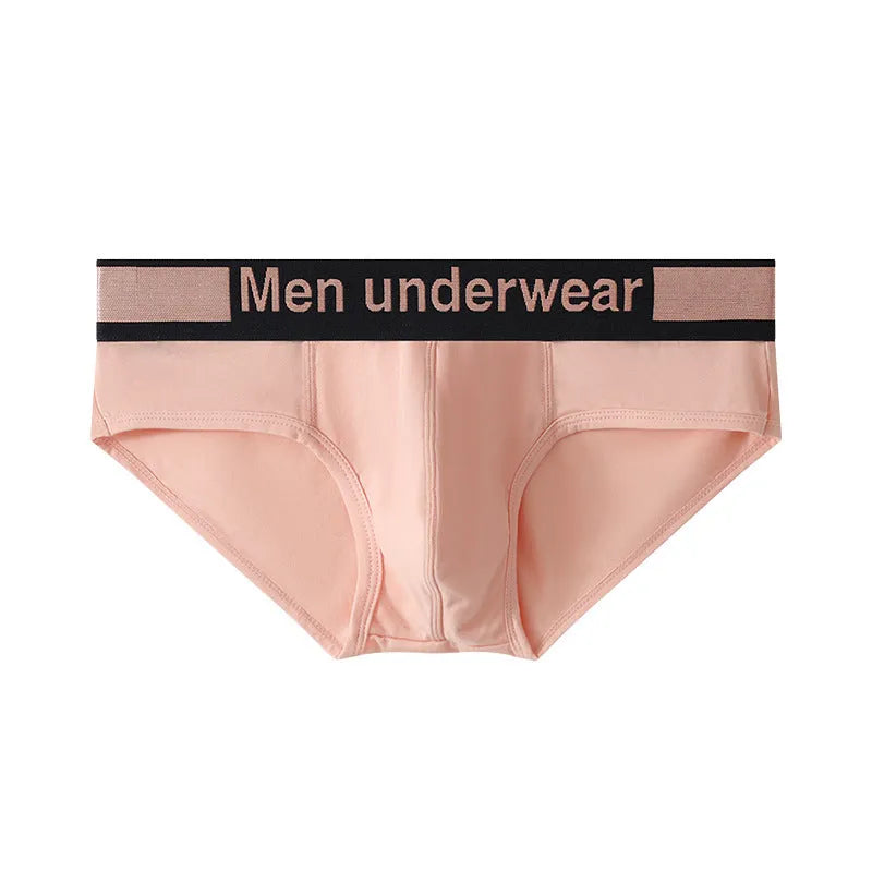 Men's modal low-waist gradient belt briefs in black, knitted fabric, sports underwear style