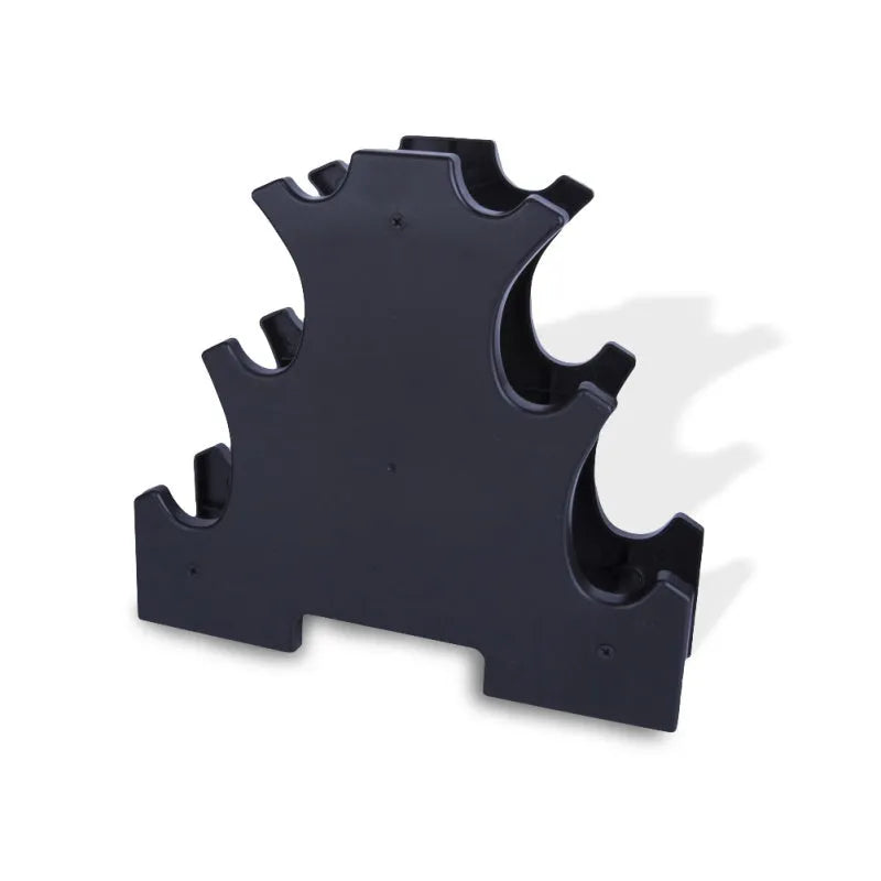 Dumbbell bracket wall mount with triangle and leaf shapes, 12x11 inches, for pairs of dumbbells up to 10 pounds.