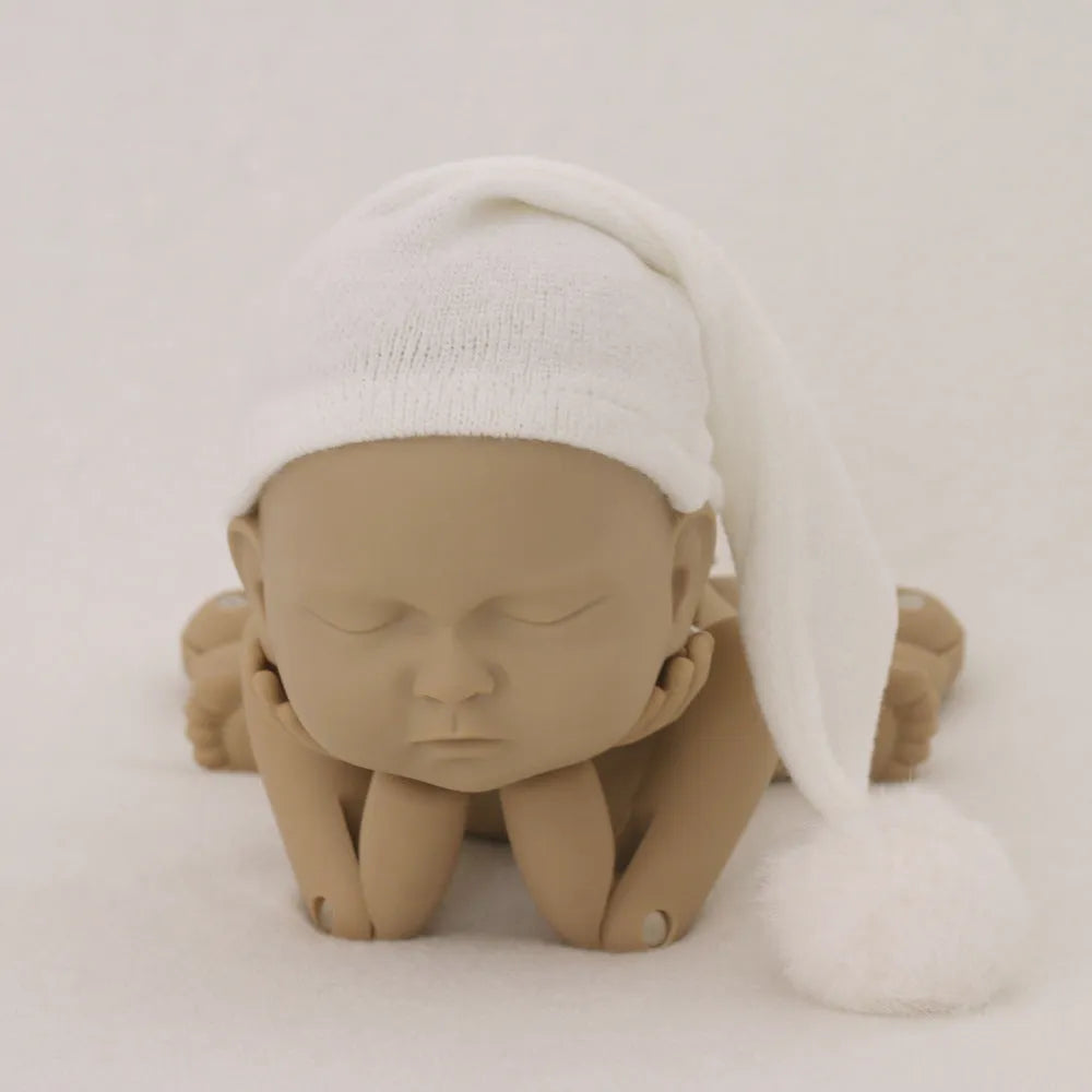 Hand-woven yarn baby photography hat in conical style, available in twelve colour options