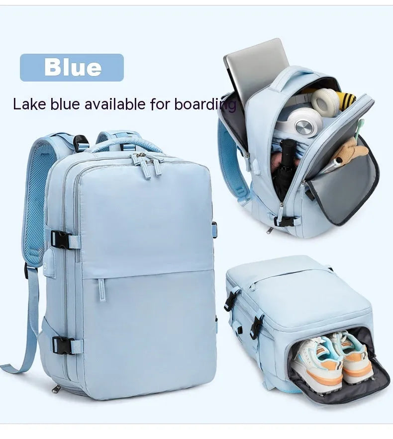 Large waterproof mummy-style backpack in nylon, shown in a selection of colours including black, mint green, and pink.