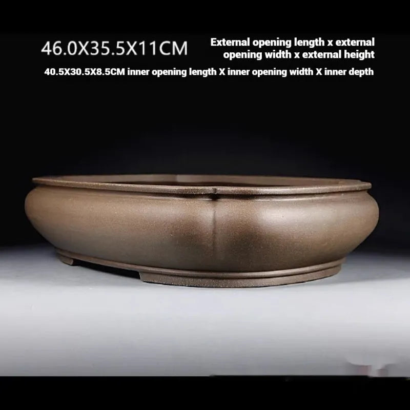 Handmade purple clay papaya-shaped flower pot measuring 46cm long