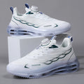 White Korean-style casual sports shoes with mesh upper and rubber sole, front lace-up design