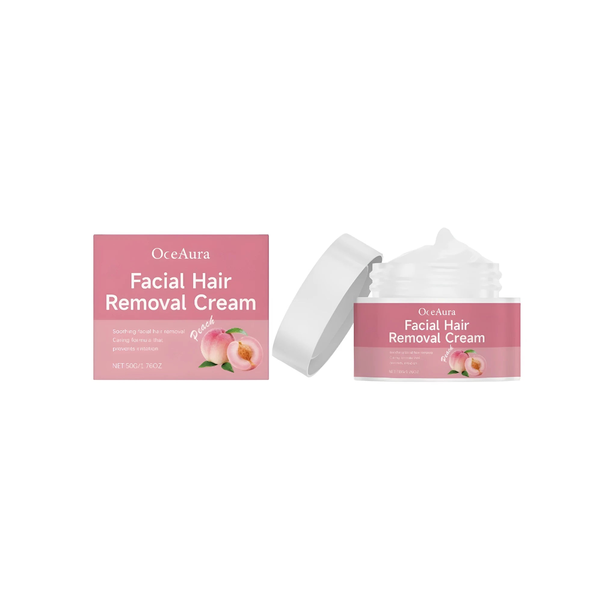 Facial mild depilatory cream 50g tube with shea butter and witch hazel extract for sensitive skin