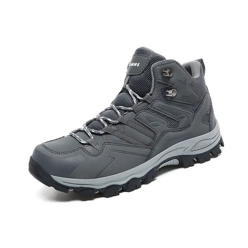 Low-top lace-up hiking sneaker with flannel upper and natural rubber sole