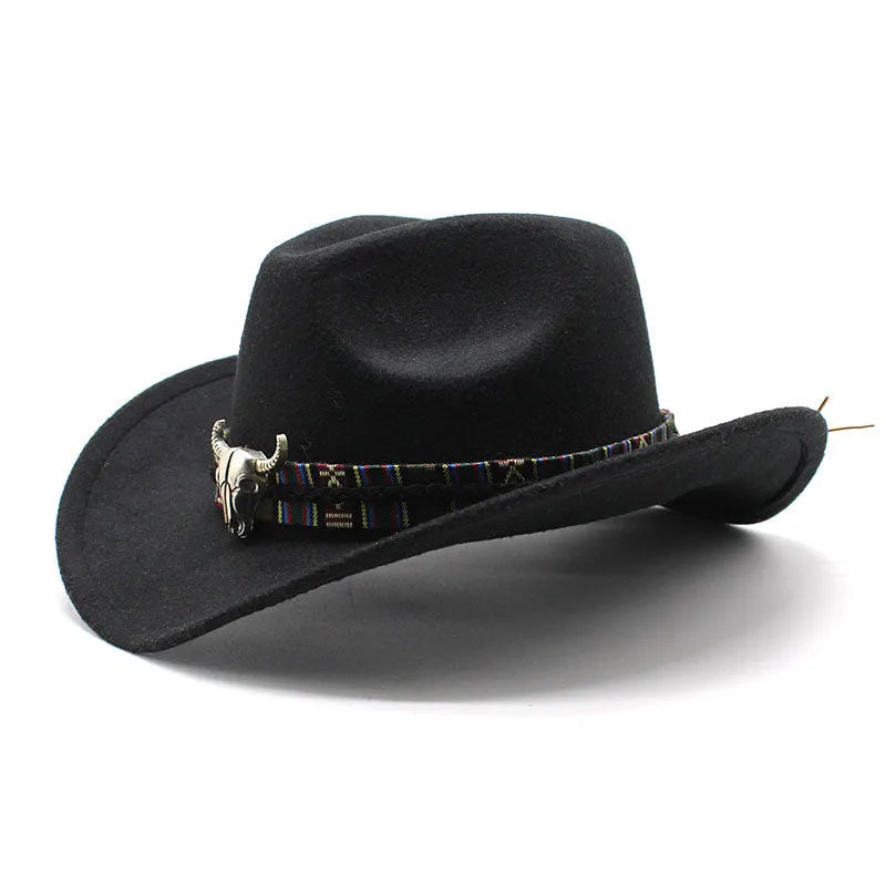 Polyester Western cowboy hat with bell crown in army green colour